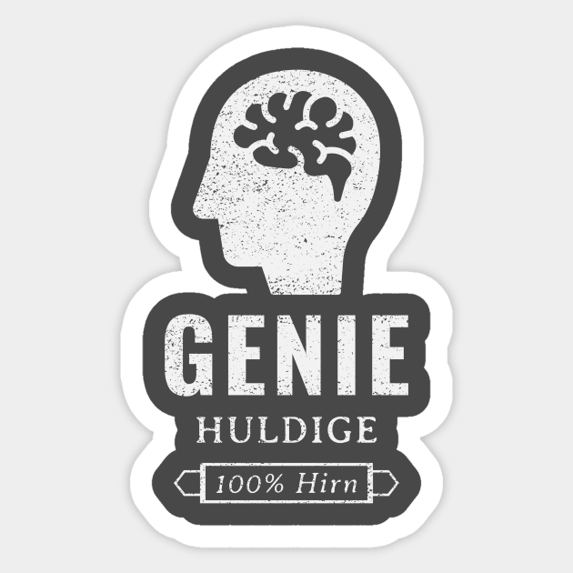 Genie, huldige, 100% Hirn Sticker by Pirino